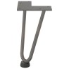 Pieds en épingle à cheveux pour table basse 4 pièces Acier naturel 20 cm Acier massif 