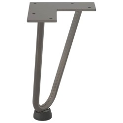Pieds en épingle à cheveux pour table basse 4 pièces Acier naturel 20 cm Acier massif 