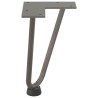 Pieds en épingle à cheveux pour table basse 4 pièces Acier naturel 20 cm Acier massif 
