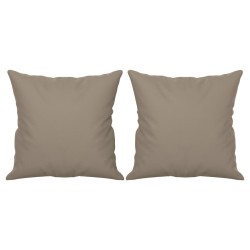 Canapé 3 places avec oreillers taupe 180 cm tissu microfibre 
