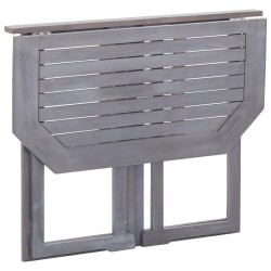 Ensemble de bistro 2 pcs Bois d'acacia solide Gris 
