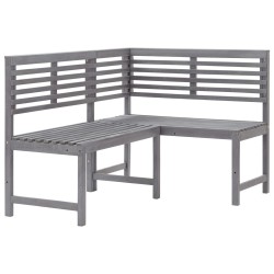 Ensemble de bistro 2 pcs Bois d'acacia solide Gris 