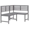 Ensemble de bistro 2 pcs Bois d'acacia solide Gris 