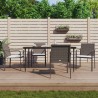 Ensemble à manger de jardin 5 pcs coussins résine tressée acier 