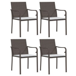 Ensemble à manger de jardin 5 pcs coussins résine tressée acier 