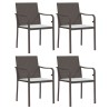 Ensemble à manger de jardin 5 pcs coussins résine tressée acier 
