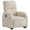 Fauteuil inclinable électrique beige tissu microfibre 