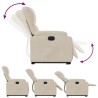Fauteuil inclinable électrique beige tissu microfibre 