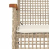 Ensemble à manger de jardin avec coussins 5pcs Beige poly rotin 