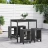 Ensemble de bar de jardin 5 pcs gris bois de pin massif 