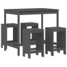 Ensemble de bar de jardin 5 pcs gris bois de pin massif 