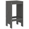 Ensemble de bar de jardin 5 pcs gris bois de pin massif 