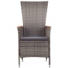 Ensemble à manger de jardin avec coussins 3 pcs Gris 
