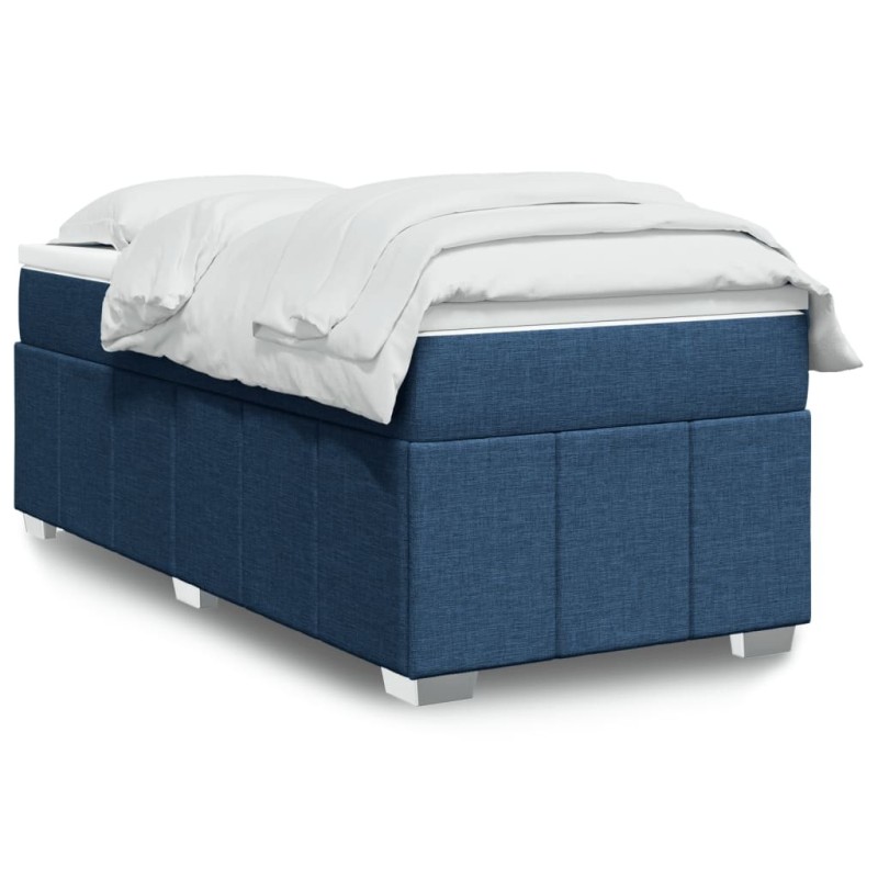 Sommier à lattes de lit avec matelas Bleu 80x200 cm Tissu 