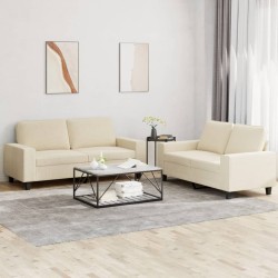 Ensemble de canapés 2 pcs crème tissu 