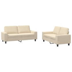 Ensemble de canapés 2 pcs crème tissu 