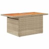 Salon de jardin avec coussins 5 pcs beige résine tressée acacia 