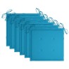 Chaises de jardin et coussins bleu lot de 6 Bois de teck massif 