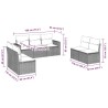 Salon de jardin avec coussins 7 pcs marron résine tressée 
