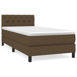 Sommier à lattes de lit avec matelas Marron foncé 80x200 cm 