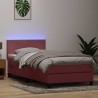 Sommier à lattes de lit avec matelas rose 90x220 cm velours 