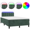 Sommier à lattes de lit avec matelas LED Vert foncé 120x200 cm 