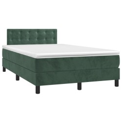 Sommier à lattes de lit avec matelas LED Vert foncé 120x200 cm 