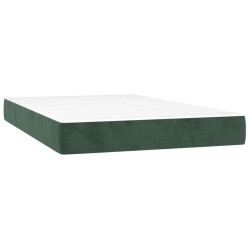 Sommier à lattes de lit avec matelas LED Vert foncé 120x200 cm 