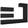 Ensemble de meuble TV 7 pcs Noir Bois d'ingénierie 