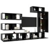 Ensemble de meuble TV 7 pcs Noir Bois d'ingénierie 