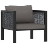 Salon de jardin 5 pcs avec coussins résine tressée anthracite 