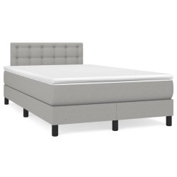 Sommier à lattes de lit matelas LED gris clair 120x190 cm tissu 