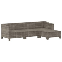 Salon de jardin 4 pcs avec coussins Gris Résine tressée 