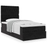 Cadre de lit ottoman avec matelas noir 80x200 cm velours 