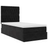 Cadre de lit ottoman avec matelas noir 80x200 cm velours 