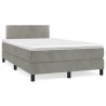 Sommier à lattes de lit et matelas gris clair 120x190cm velours 