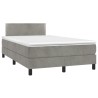 Sommier à lattes de lit et matelas gris clair 120x190cm velours 