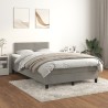 Sommier à lattes de lit et matelas gris clair 120x190cm velours 