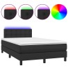 Sommier à lattes de lit matelas LED noir 120x190 cm similicuir 