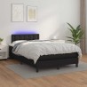 Sommier à lattes de lit matelas LED noir 120x190 cm similicuir 