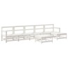 Salon de jardin 7 pcs Blanc Bois de pin massif 