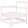 Salon de jardin 7 pcs Blanc Bois de pin massif 