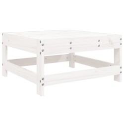 Salon de jardin 7 pcs Blanc Bois de pin massif 
