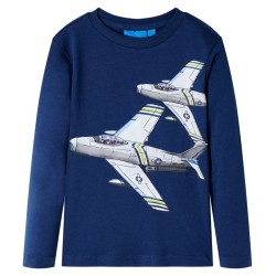 T-shirt enfants à manches longues bleu marine 104 