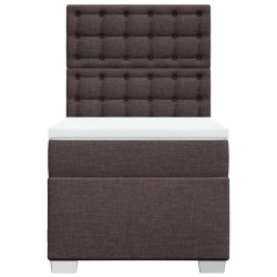 Sommier à lattes de lit avec matelas Marron foncé 90x190 cm 