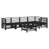 Salon de jardin 6 pcs Noir Bois de pin massif 
