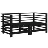 Salon de jardin 6 pcs Noir Bois de pin massif 