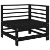 Salon de jardin 6 pcs Noir Bois de pin massif 