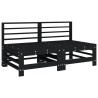 Salon de jardin 6 pcs Noir Bois de pin massif 