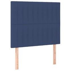 Sommier à lattes de lit avec matelas Bleu 100x200 cm Tissu 